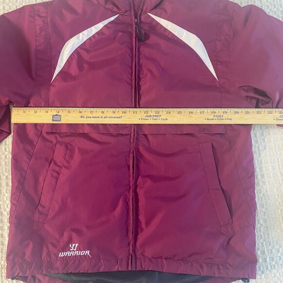 Warrior Men's Small Burgundy Layered Athletic Windbreaker Warm Up Jacket - Picture 11 of 11